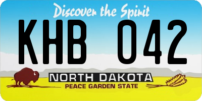 ND license plate KHB042