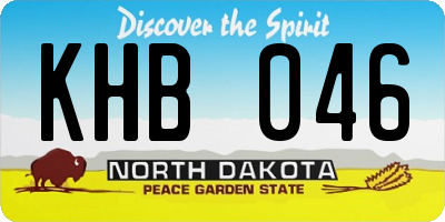 ND license plate KHB046