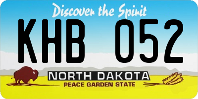 ND license plate KHB052