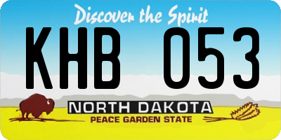 ND license plate KHB053