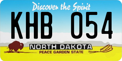 ND license plate KHB054