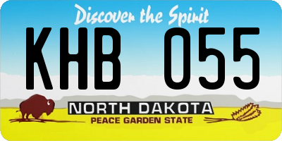 ND license plate KHB055
