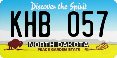 ND license plate KHB057