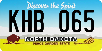 ND license plate KHB065