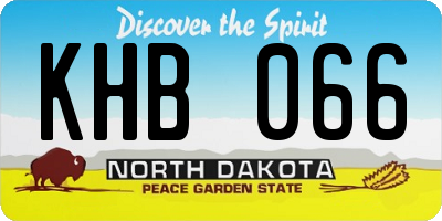 ND license plate KHB066