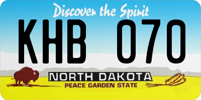 ND license plate KHB070