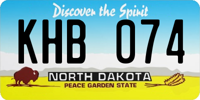 ND license plate KHB074