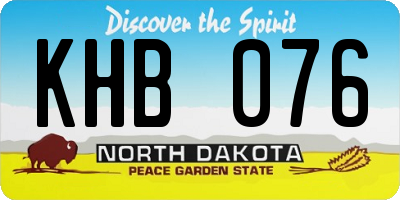 ND license plate KHB076