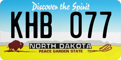 ND license plate KHB077