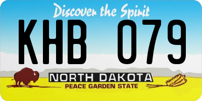 ND license plate KHB079