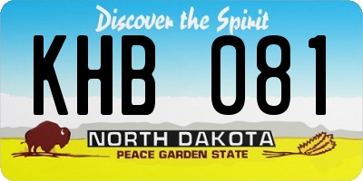 ND license plate KHB081