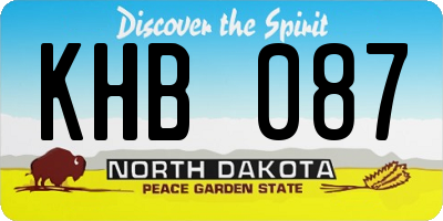 ND license plate KHB087