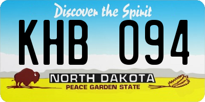 ND license plate KHB094