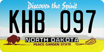 ND license plate KHB097