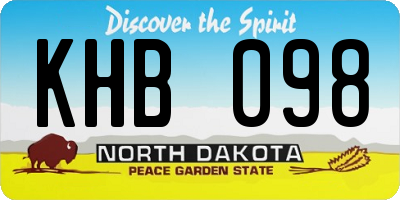 ND license plate KHB098