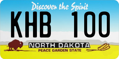 ND license plate KHB100