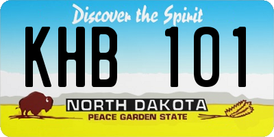 ND license plate KHB101