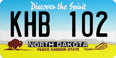 ND license plate KHB102
