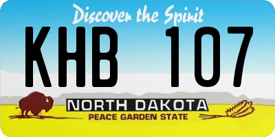 ND license plate KHB107
