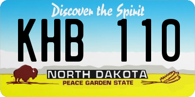 ND license plate KHB110