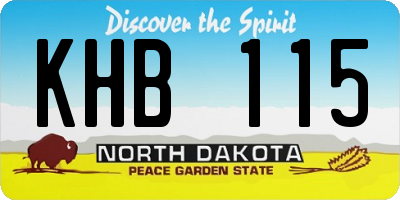ND license plate KHB115