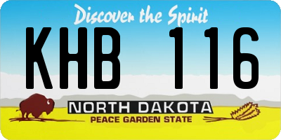 ND license plate KHB116