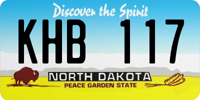 ND license plate KHB117