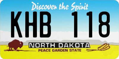 ND license plate KHB118