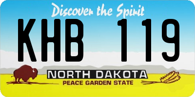 ND license plate KHB119