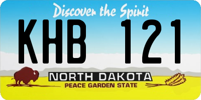 ND license plate KHB121