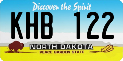 ND license plate KHB122