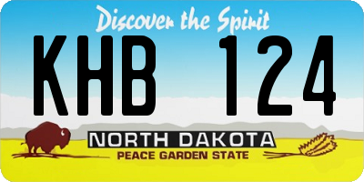 ND license plate KHB124