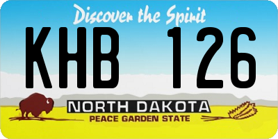 ND license plate KHB126