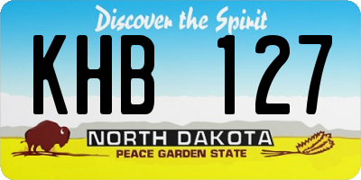 ND license plate KHB127