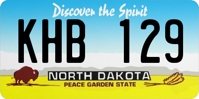 ND license plate KHB129