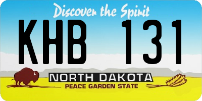 ND license plate KHB131