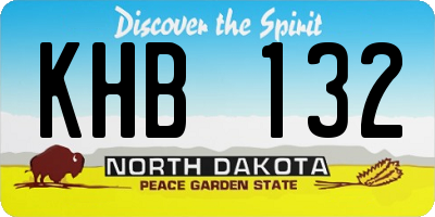 ND license plate KHB132