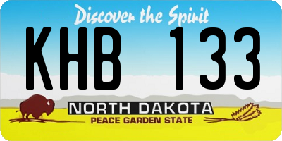 ND license plate KHB133