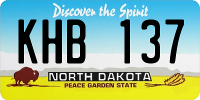 ND license plate KHB137