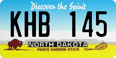 ND license plate KHB145