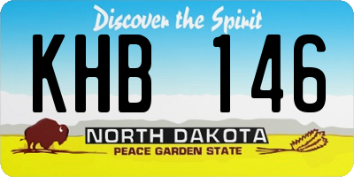 ND license plate KHB146