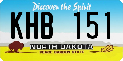 ND license plate KHB151