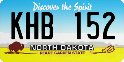 ND license plate KHB152