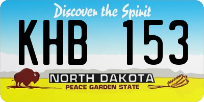 ND license plate KHB153