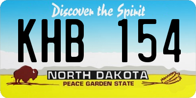 ND license plate KHB154