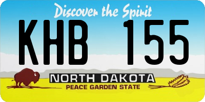 ND license plate KHB155