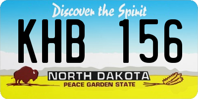 ND license plate KHB156