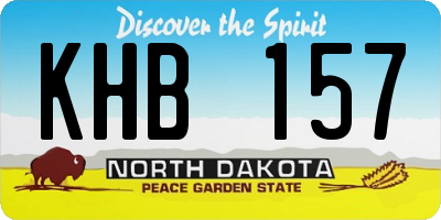 ND license plate KHB157