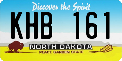ND license plate KHB161