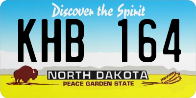 ND license plate KHB164